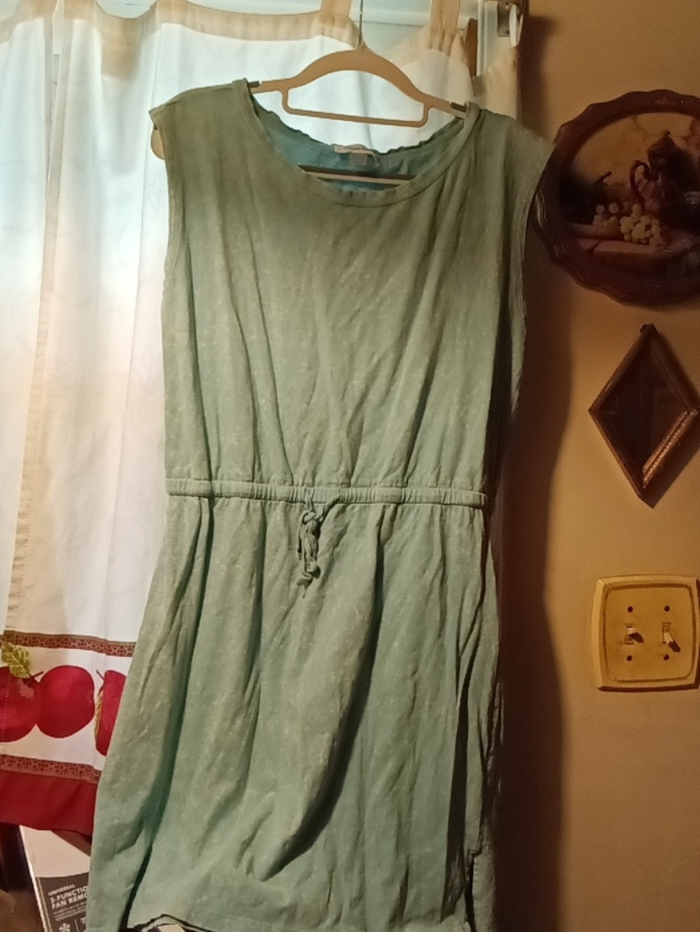 Women's Sleeveless Casual Drawstring Waist Blue Dress